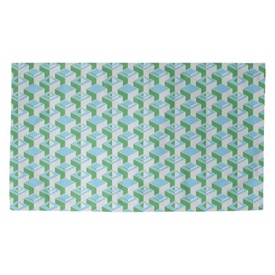 Gratte-ciels bleu/vert Tapis décoratif
