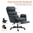 Pu Leather Cross-Legged Office Chair With Flip-Up Arms And Headrest, High-Back Ergonomic Swivel Executive Chair With Footrest And Side Pockets-1138233728