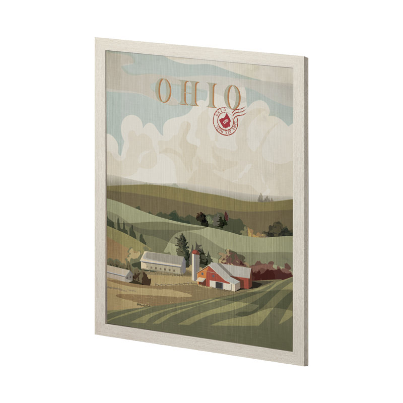 «Ohio Go» par Simone, reproduction d'art encadrée sous verre, H 43 po x l 33 po x P 1,5 po, Cadre photo brun simple, Sans mat