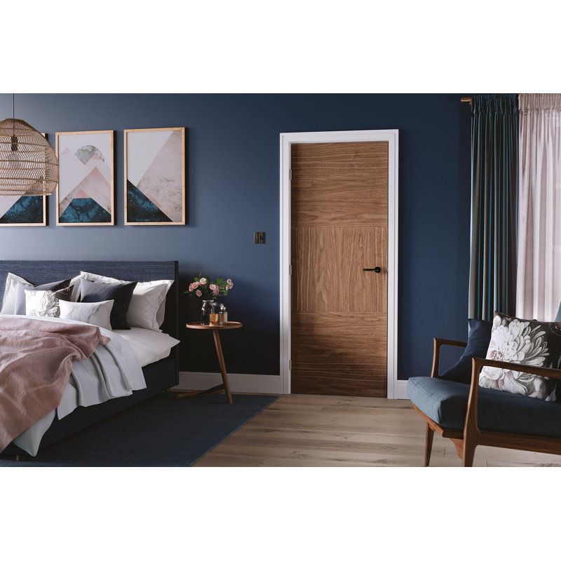 Tres Black Internal Fire Door, 198cm H x 76.2cm W x 4.4cm D