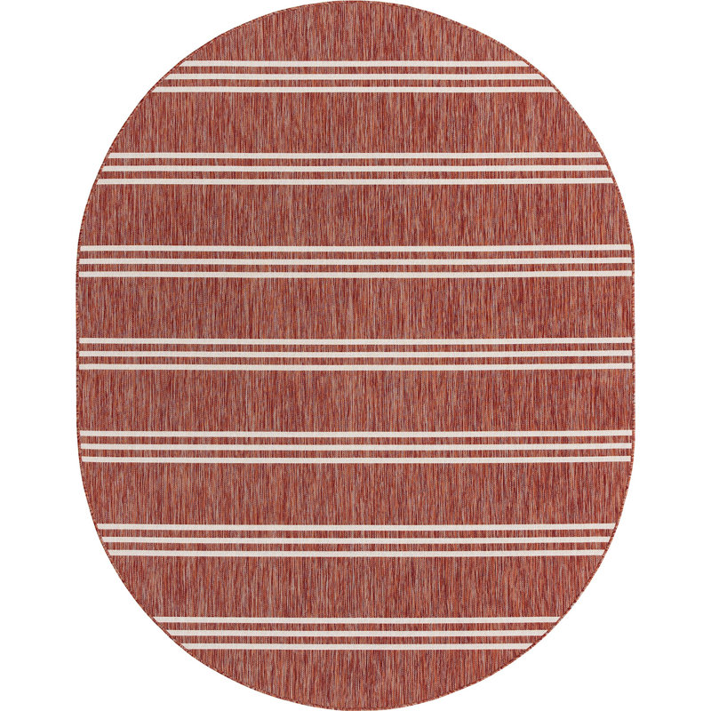 Tapis d'extérieur couleur rouille, Ovale 7 pi 10 po x 10 pi