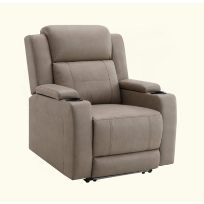 Leather Aire Power Motion Recliner w/Cup Holder