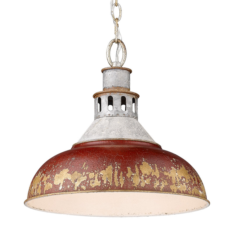 Mercado 1-Light Dimmable Shaded Pendant , Antique Red