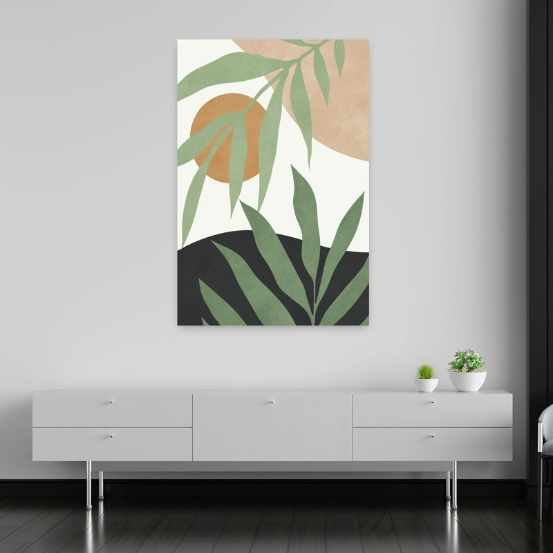 «Abstract Botanical Desert Sun», impression d'art moderne minimaliste, plante naturelle, 60" H x 40" W