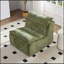 Chaise longue simple avec dossier, entièrement compressée pour le salon et la chambre à coucher, polyester, vert-825721552