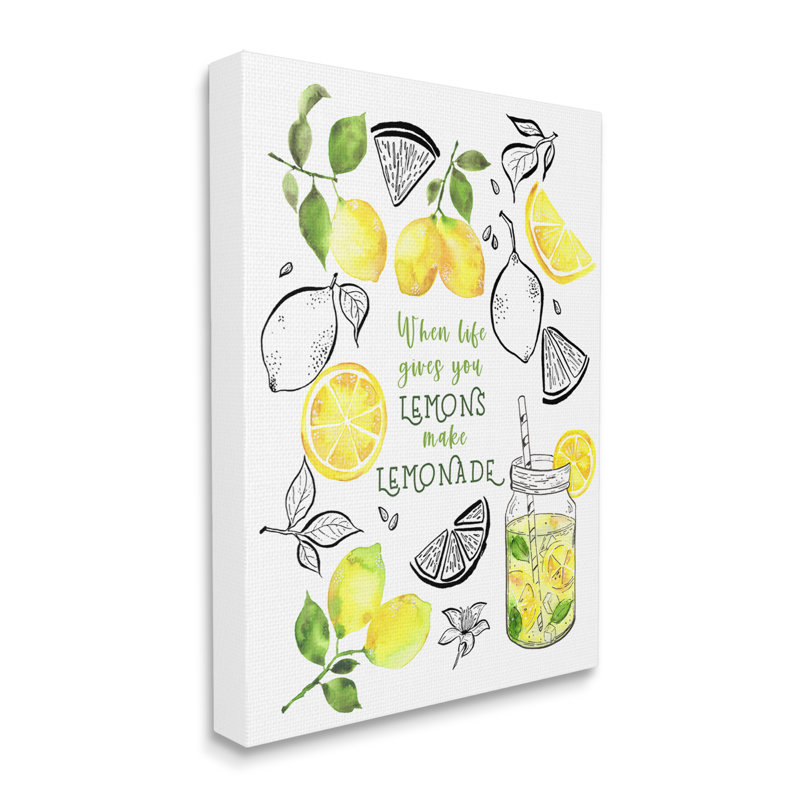 «Make Lemonade Kitchen Expression on Canvas» par By the Lakeside, H 30 po x l 24 po x P 1,5 po