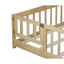 Lit double pleine grandeur avec clôture et porte, garde-corps de sécurité, bois d'hévéa-1264706175