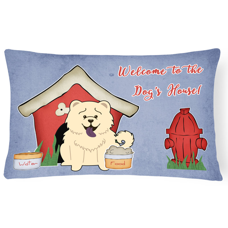 Coussin décoratif d’intérieur/extérieur pour chien, blanc