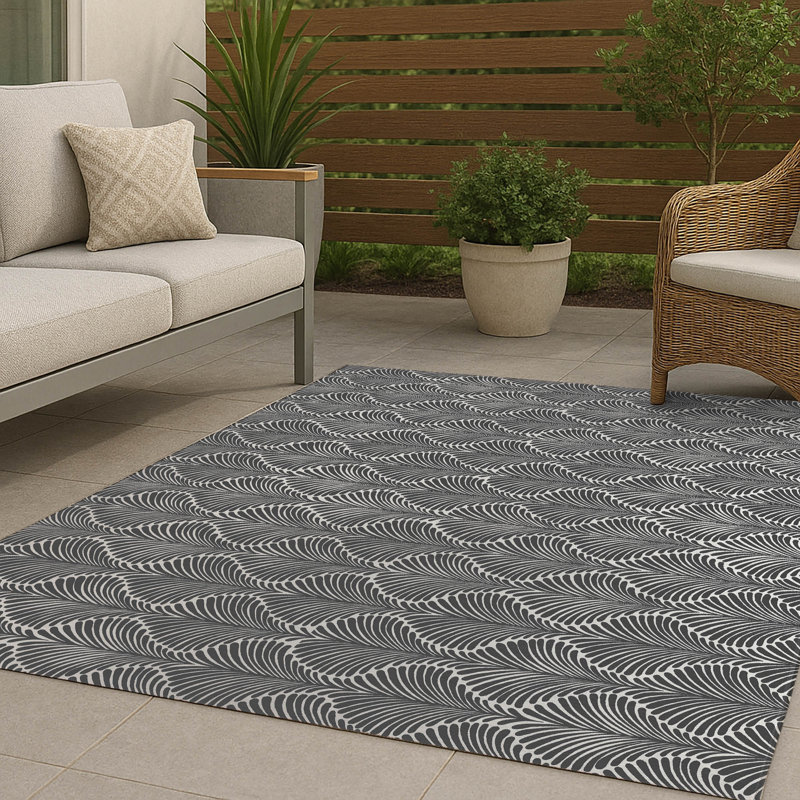 Elegant Palms Non-Slip Outdoor Rug, Rectangle 3' x 5'