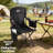  Folding Quad Camp Chair with Built-In Cooler, Cup Holder & Carry Bag, Portable Outdoor Camping Chair for Tailgating, Beach, Sports & Patio, Black-1211550143