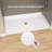 60'' W X 36'' D ADA Acrylic Alcove Shower Pan Single Threshold Handicapped Shower Base Rectangular White Shower Tray with Center Drain & Non-Slip Design