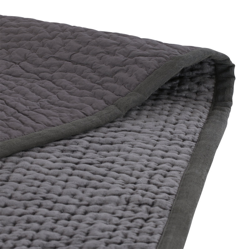 Dalrymple Rayon Patchwork Bedspread, 240 cm W x 250 cm L, Graphite