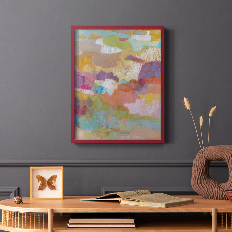 Kindill II Framed Print - Solid Wood, 10" H x 8" W, Red
