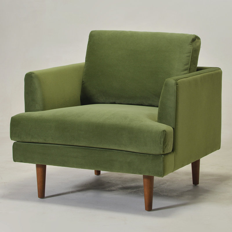 Fauteuil Miller, Velours vert olive