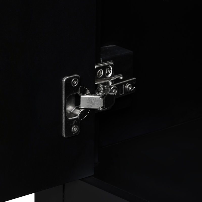 Base d'armoire de salle de bain de 36 po seulement. Moderne noir avec tiroirs. Fabrication en bois massif. Rangement pour l'eau. Meuble et meuble requis pour l'assemblage. Mobilier imperméable.
