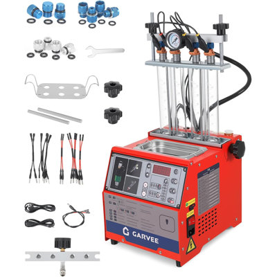 Testeur et nettoyeur d'injecteur de carburant à 4 cylindres - 11 modes ultrasons GDI / Piezo / outil de moto - 0-10 bar, 0,1 à 25ms, nettoyage sur véhicule, test de résistance, affichage numérique, 12V 1