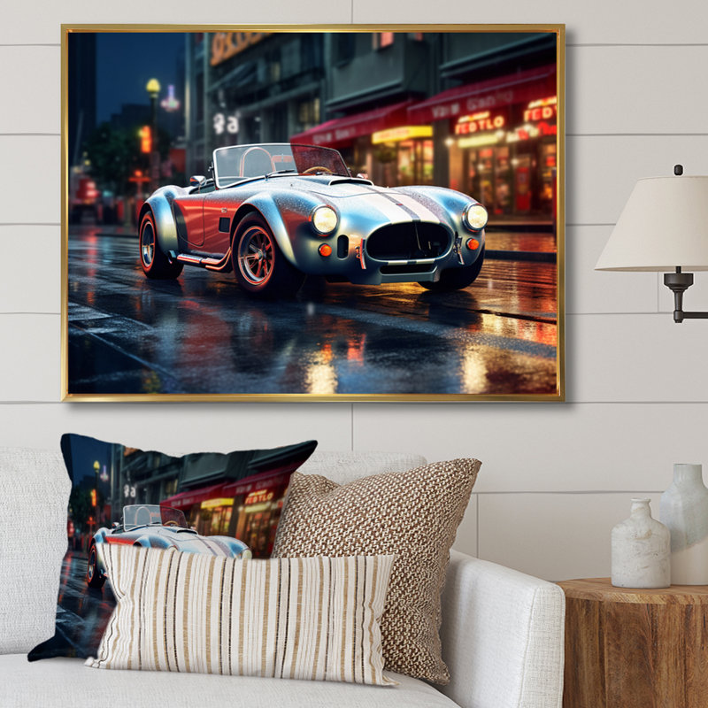 Classics Cobra Car At Night I, H 30 po x l 40 po x P 1,5 po, Cadre flottant doré