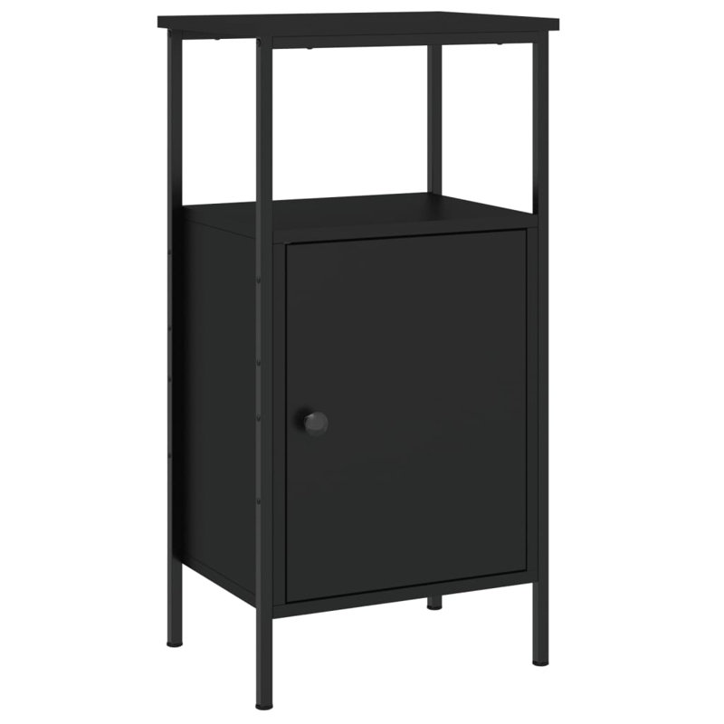Hedger 41cm W Iron Bedside Table, Black, Individual