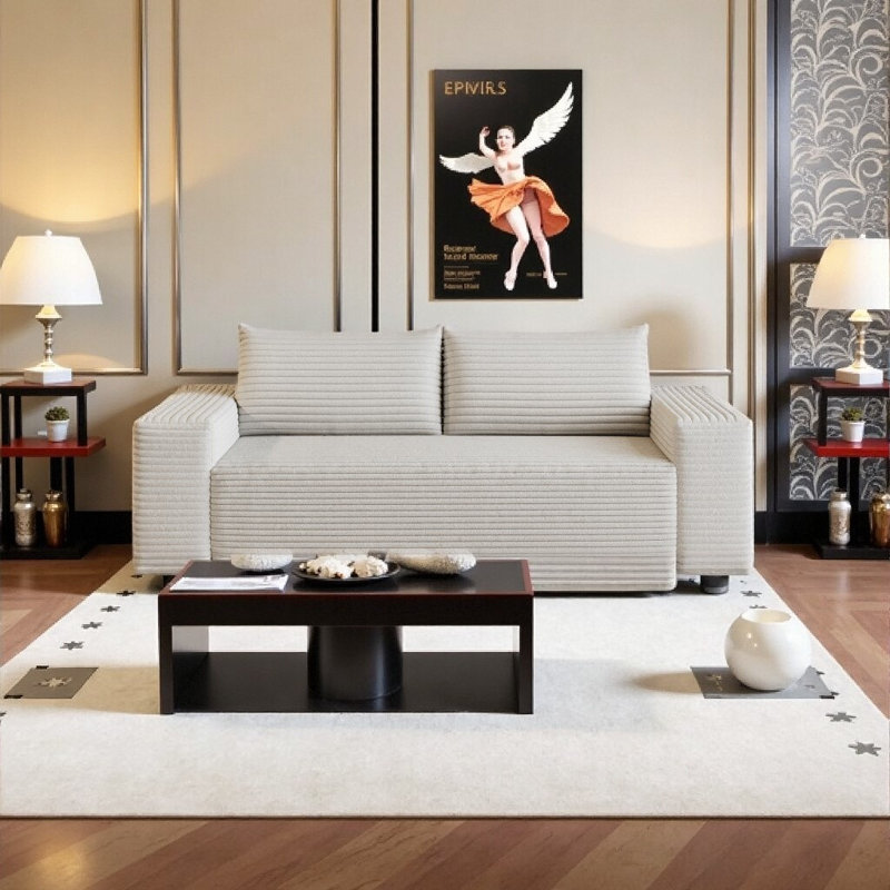Canapé Luxury Cloud Comfort - 71 po en coton de qualité supérieure avec capacité de 600 lb et support ergonomique, Brun