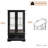 Eyisean 47" Curio Cabinet, Vintage Glass Display Cabinet with 3-Tier Adjustable Glass Shelves, Acrylic Mirrored Back Pane, Light Blub Included, Elegant Design China Cabinet for Living Room, Study Room, Kitchen-559557686