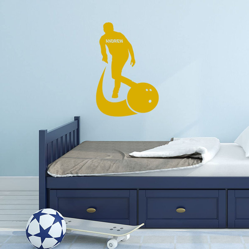 Text & Numbers Non-Wall Damaging Wall Decal, 28" H x 18" W, Gold