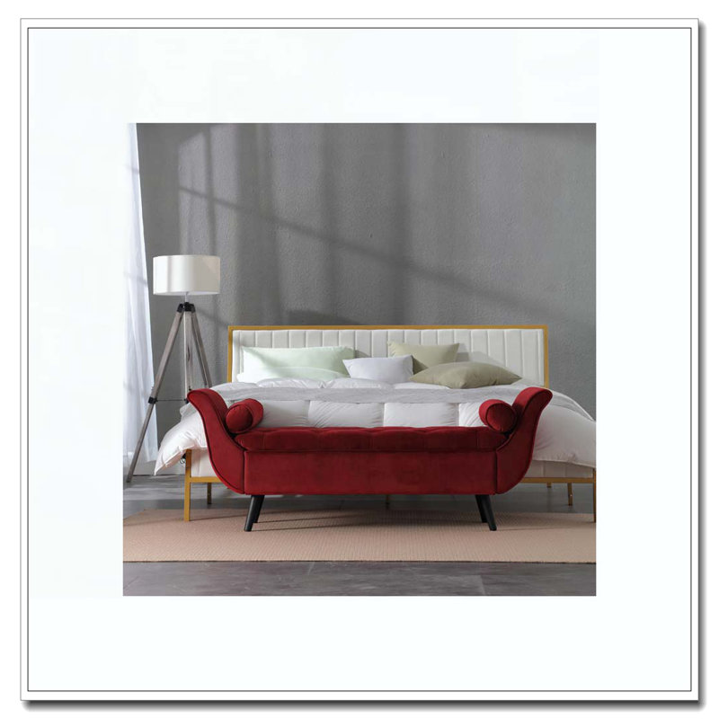 Banc de 65 pouces de long, Rouge