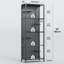Tablette en verre pour objets de collection, armoire vitrée à DEL noire, grande tablette étroite éclairée à DEL avec panneau perforé, lampe sur pied avec tablette-121503366-105357994