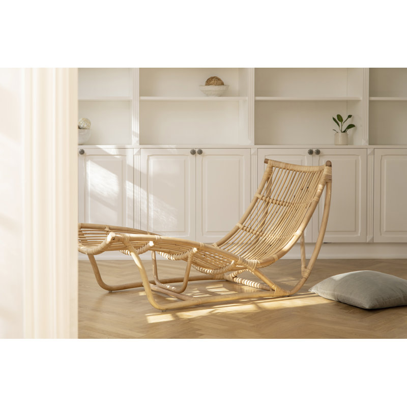 Pranay Outdoor Wicker Chaise Lounge, Natural