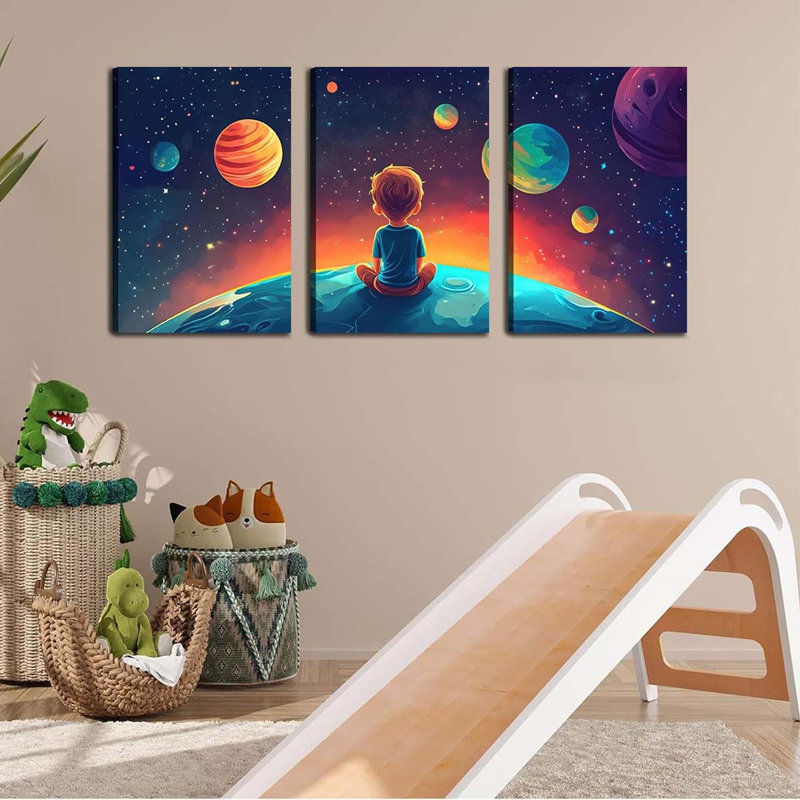 3 Piece Wrapped Canvas Print, 40 cm H x 90 cm W