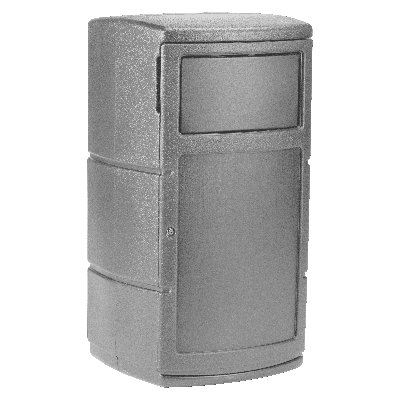 Polytec Side Entry Trash Container, Square, Dual Flipper, Dome Top