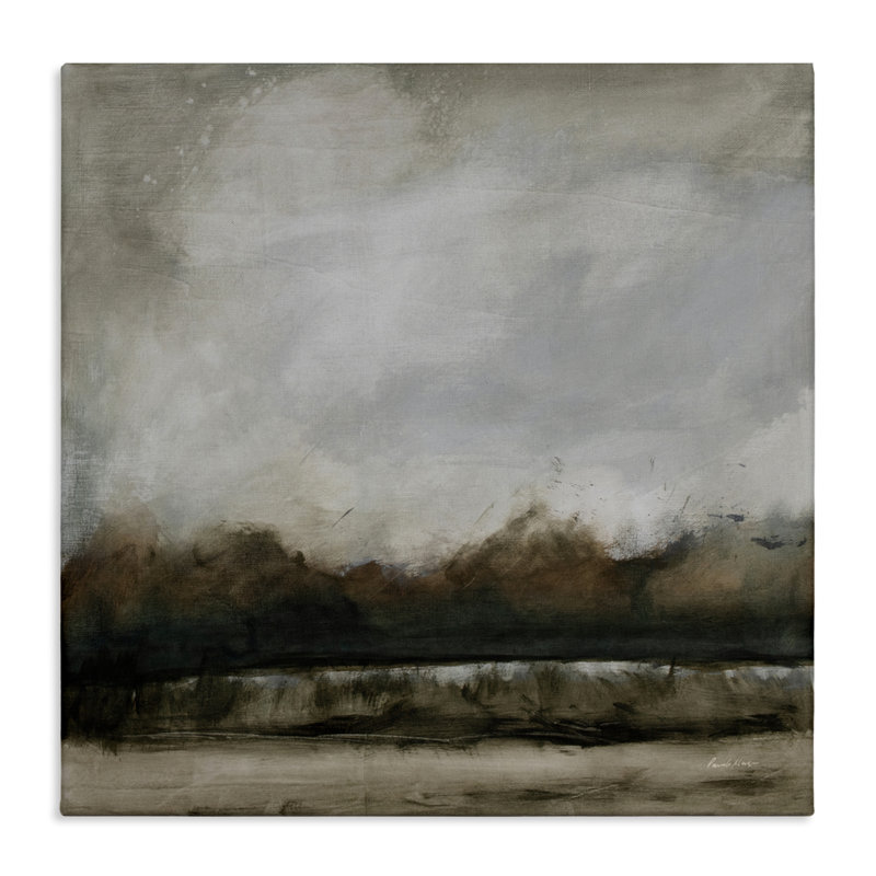 Le long du canal, toile de paysage, design par Pamela Munger, H 17 po x l 17 po
