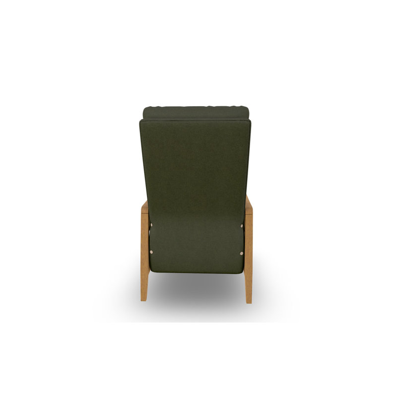Modern High Leg Recliner, Loden, Honey Birch