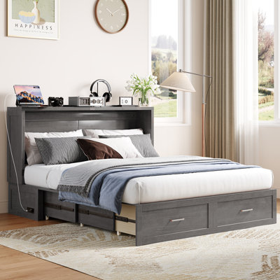 Grand lit escamotable avec matelas de rangement inclus