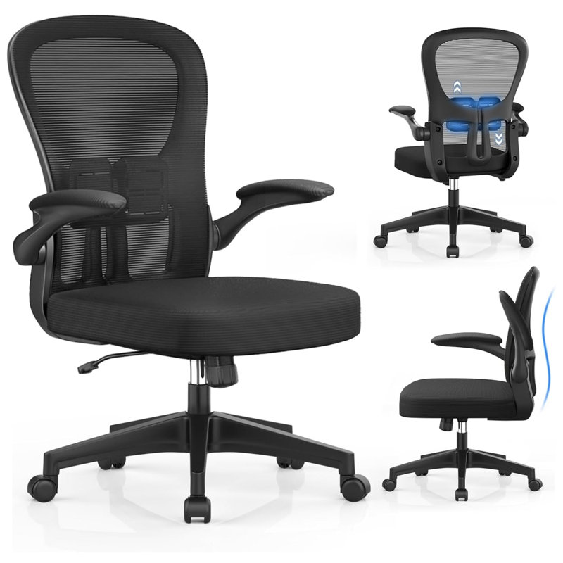 Ergonomic office chairs and computer chairs with adjustable lumbar support, 360° rotatable bases, thickened seat cushions and adjustable armrests, suitable for both and office use