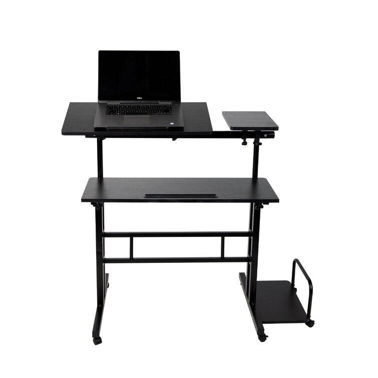 Stesha Height Adjustable Standing Desk 17 Stories Color: Rustic Brown