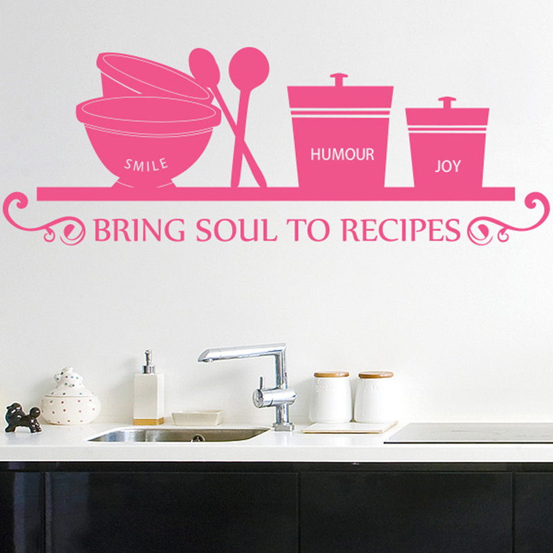 Food & Beverage Wall Decal, Medium, Pink