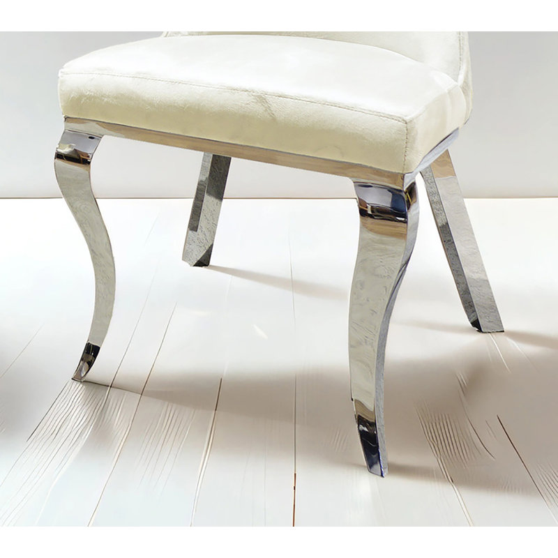 Chaise d'appoint Montie (ensemble de 2), Blanc/chrome