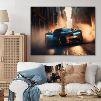 Futuristic Black Bugatti Sports Car Racing II " Futuristic Black Bugatti Sports Car Racing II "