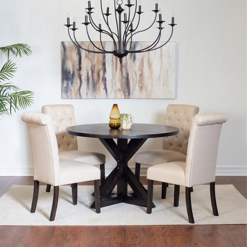 Ensemble de salle à manger 5 pièces avec 4 chaises élégantes Nylander, Beige