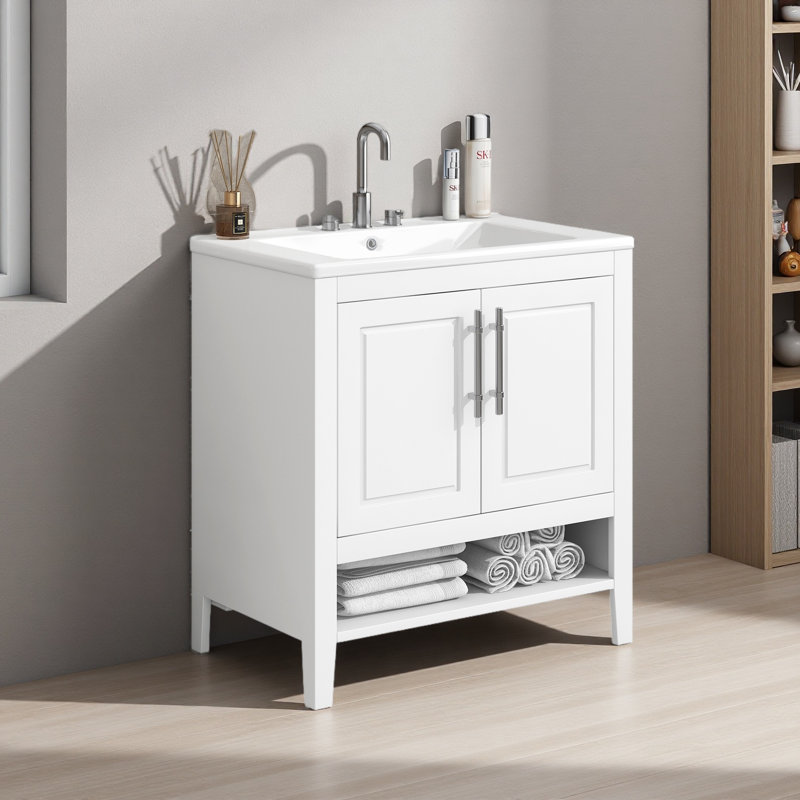 Meuble-lavabo multifonctionnel avec portes et tiroirs 30 po avec lavabo 30 po