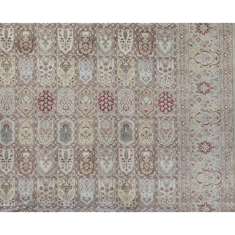 Tapis brun de haute qualité noué à la main