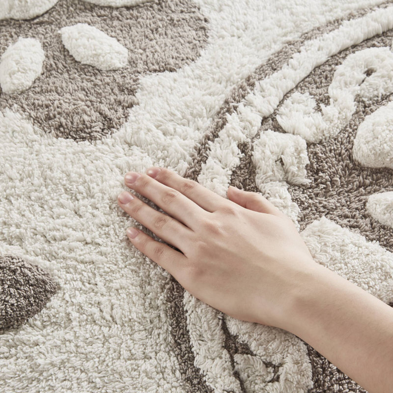 Casablanca Medallion Cotton Tufted Bath Rug, Taupe, Round 25" W x 25" L