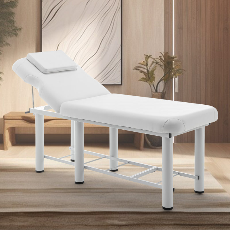 Table de massage professionnelle - Dossier réglable, appui-tête amovible, mousse à mémoire de forme, avec tablette inférieure