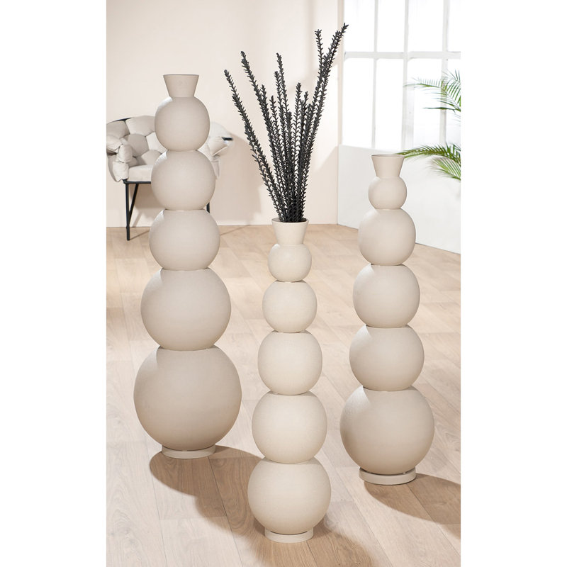 Iron Floor Vase, 87cm H x 25cm W x 25cm D, Grey/Brown/Blue