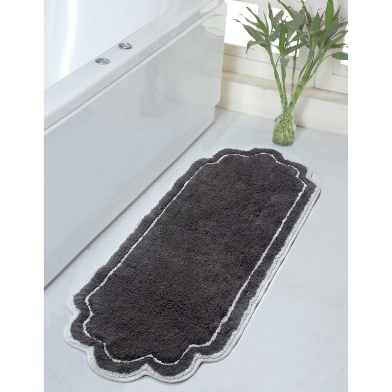 Tapis pour salle de bain Dobrinka, Gris foncé, 21 po x 54 po (rectangle)