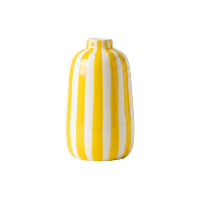Yellow Striped Decorative Vase