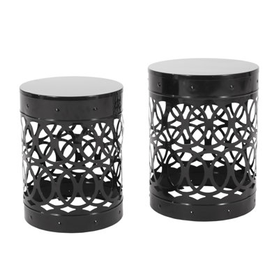 Moraima Round Metal Outdoor Side Table , in. W in. D