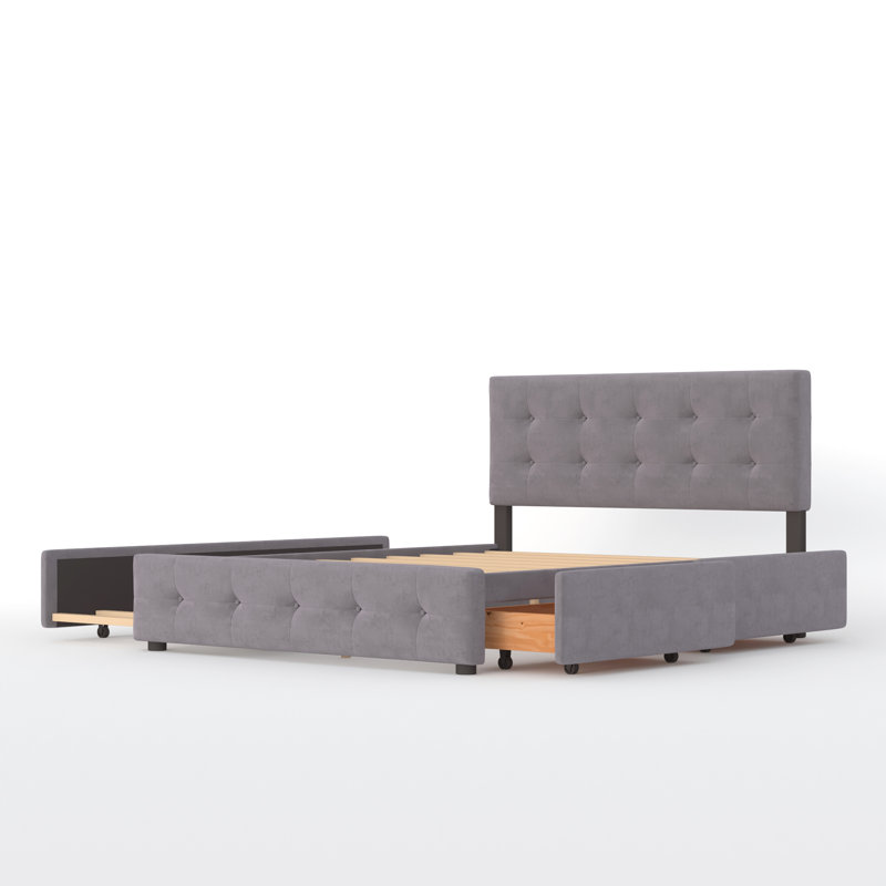 Totton Kids Queen with Trundle with Drawers, Light Gray