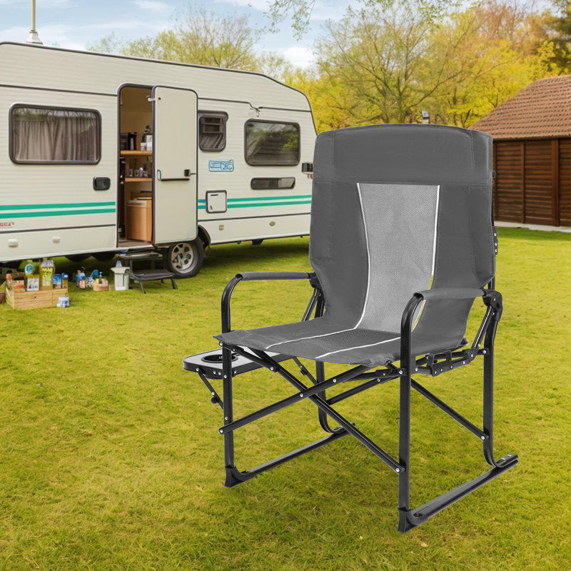 Chaise de camp d'extérieur pliante, Gris