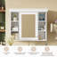 Armoire de rangement murale pour salle de bain avec porte miroir et tablettes ouvertes-1902920402